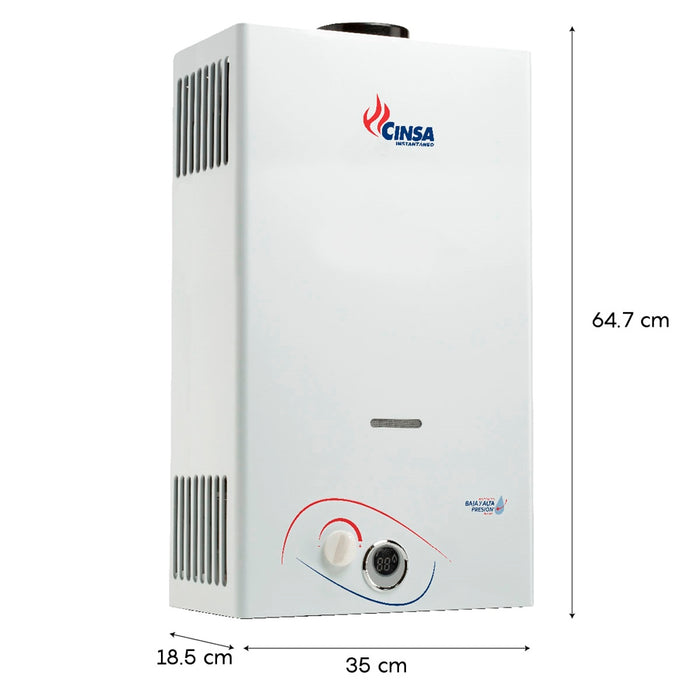 Cinsa Boiler Calentador De Agua Instantáneo Para 1 Servicio CIN-13B