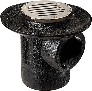 Urrea Coladera Para Piso Una Boca Conexión 2" Color Negro Modelo 124