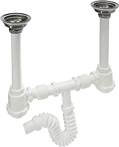 Urrea Doble Cespol Flexible Con Contracanasta Para Tarja Modelo 3735