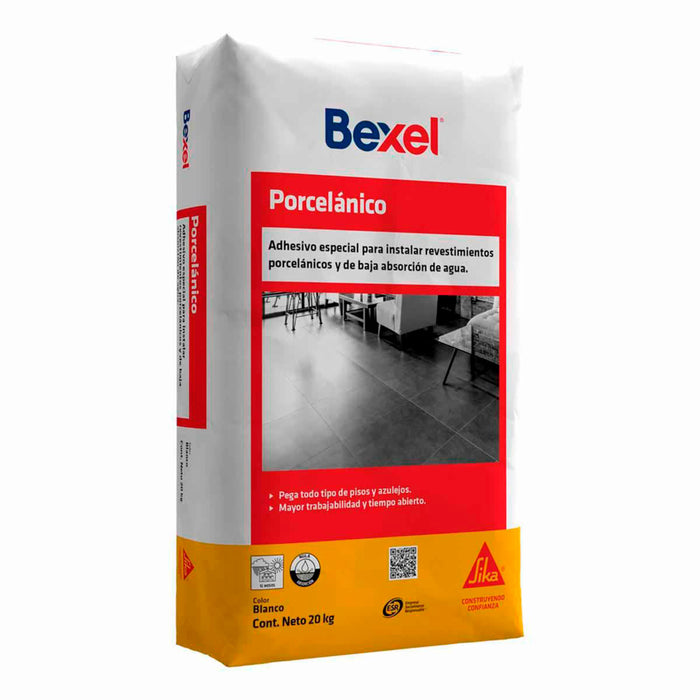 Adhesivo Porcelánico Bexel Saco 20kg Color blanco
