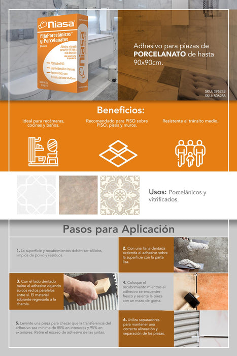 Fijaporcelanico NIASA Saco 20 kg Color Blanco