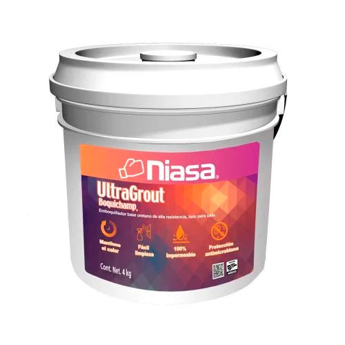 Boquichamp Ultragrout Niasa Cubeta 4kg Color blanco