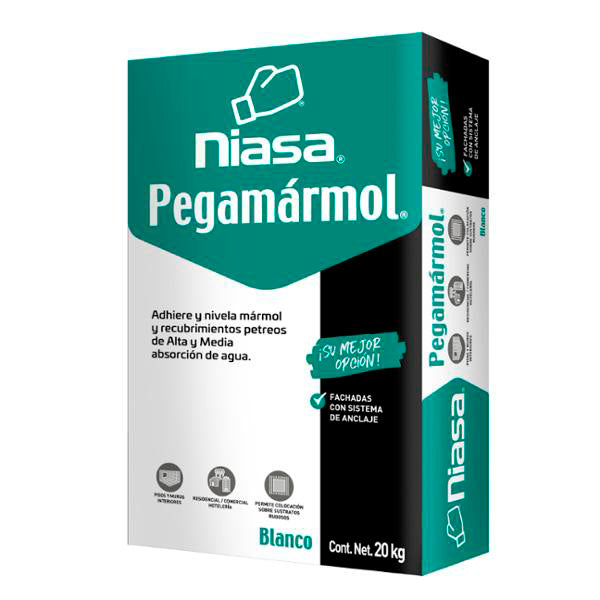 Pega Mármol Niasa Saco 20kg Color blanco