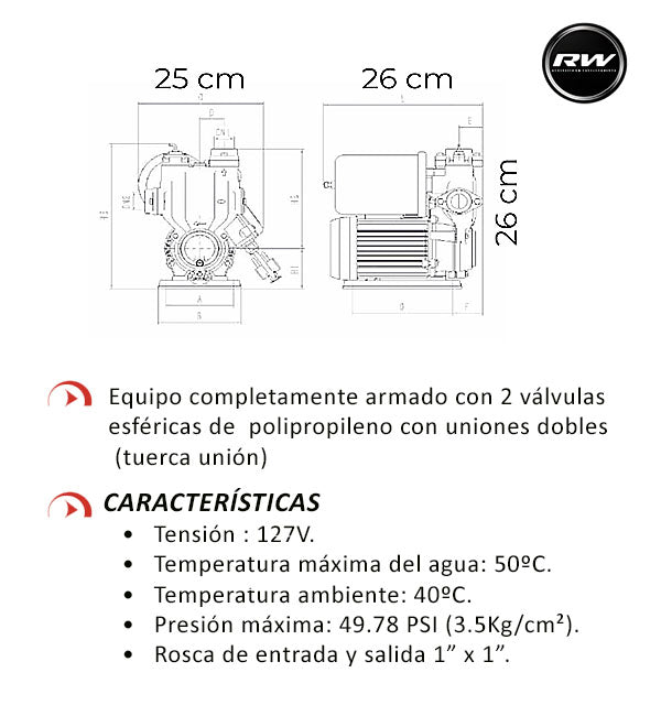 Rowa Bomba Presurizadora de Agua Press Ppr 30-37