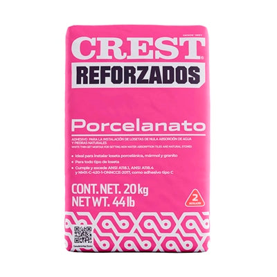 Adhesivo Crest Porcelanato Saco de 20kg Color Blanco