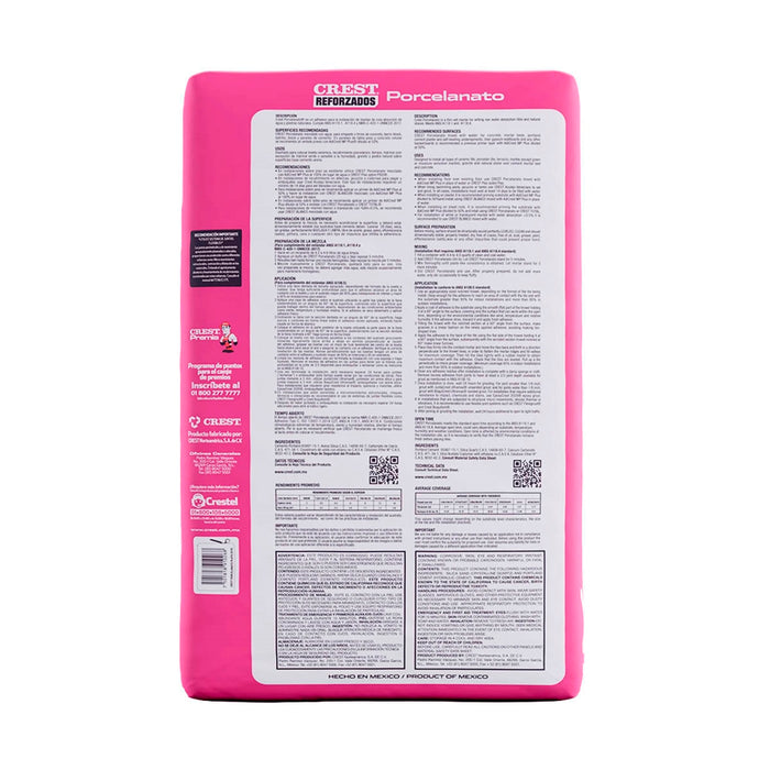 Adhesivo Crest Porcelanato Saco de 20kg Color Blanco
