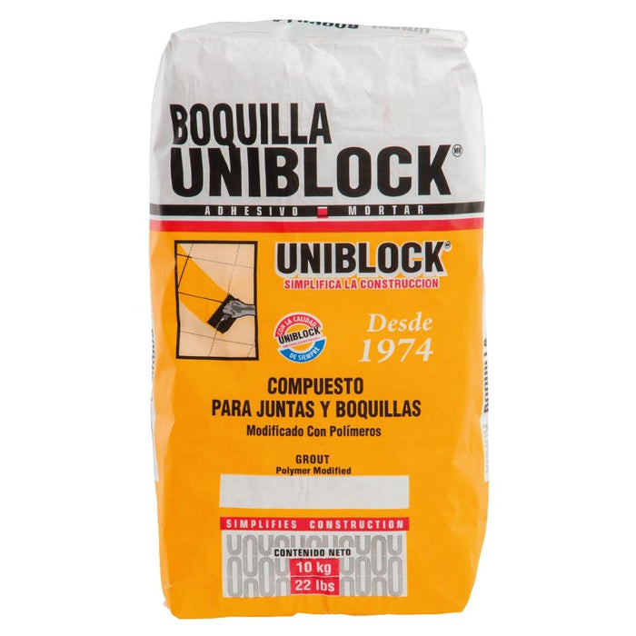 Boquilla Con Arena  Uniblock Color Blanco Saco de 10 kg