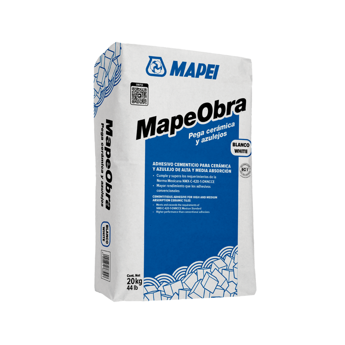 MAPEI MAPEOBRA PEGA CERAMICA/AZULEJOS SACO 20kg WHITE BAGS