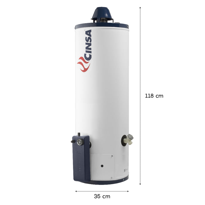 Boiler Calentador De Agua De Deposito Cinsa Cl-151 59 Lts Para 1-1/2 Servicios