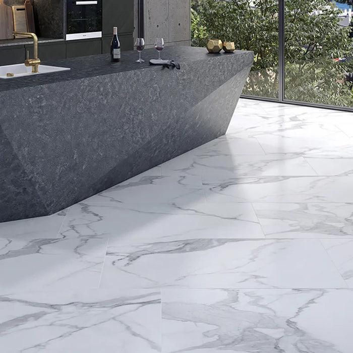 Piso Alida Blanco Modelo ZAD5, porcelánico 59.6 x 119.4 cm