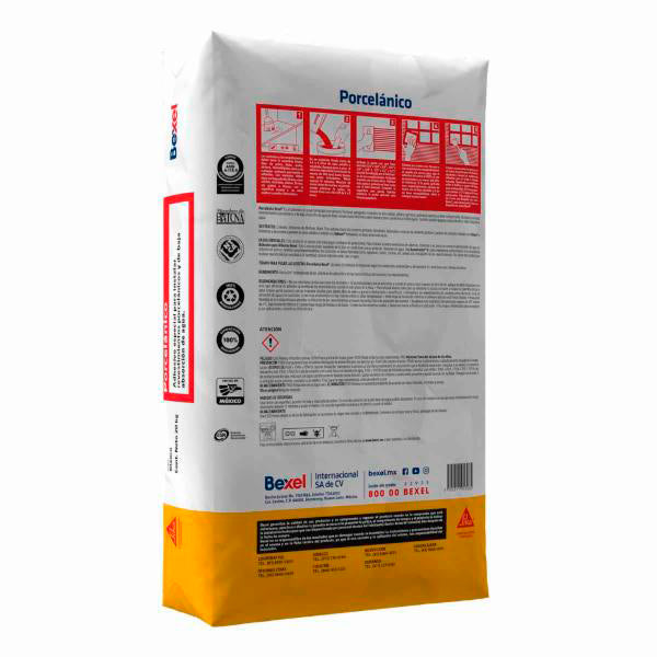 Adhesivo Porcelánico Bexel Saco 20kg Color blanco