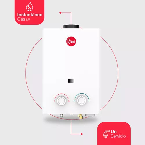 Rheem Calentador De Agua Instantáneo Essentials 6 L/min Para 1 Servicio Gas Lp