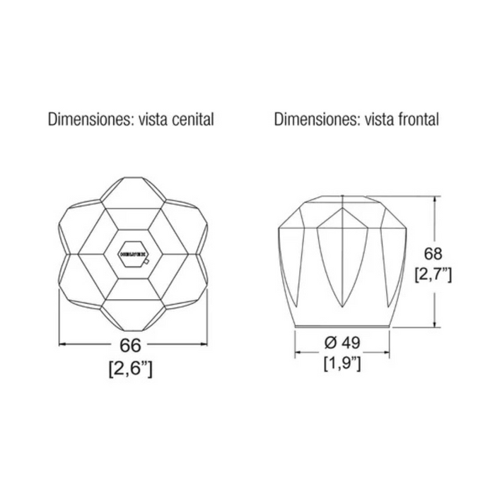 Helvex Juego de Manerales Diamante Transparente Modelo C-3