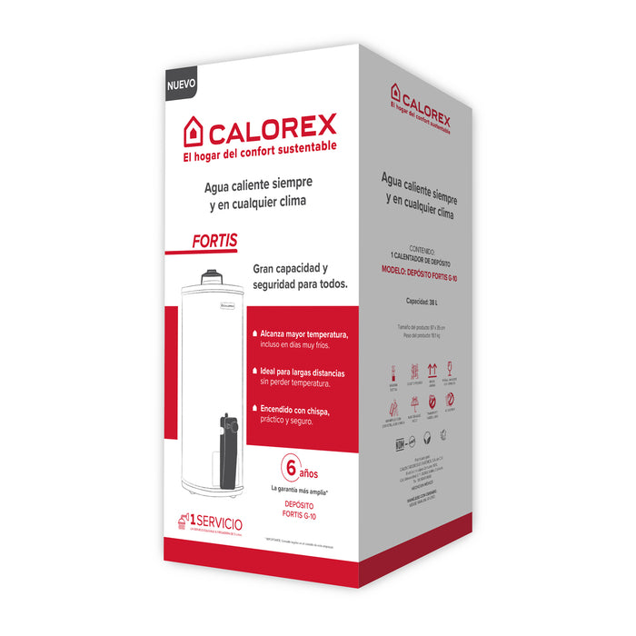 Calorex Boiler Calentador de Agua De  Deposito Fortis G 10 Para 1 Servicio