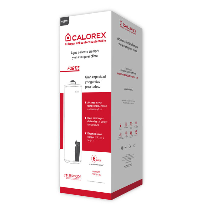 Calorex Boiler Calentador de Agua De Deposito Fortis G15 Para 1½ Servicio