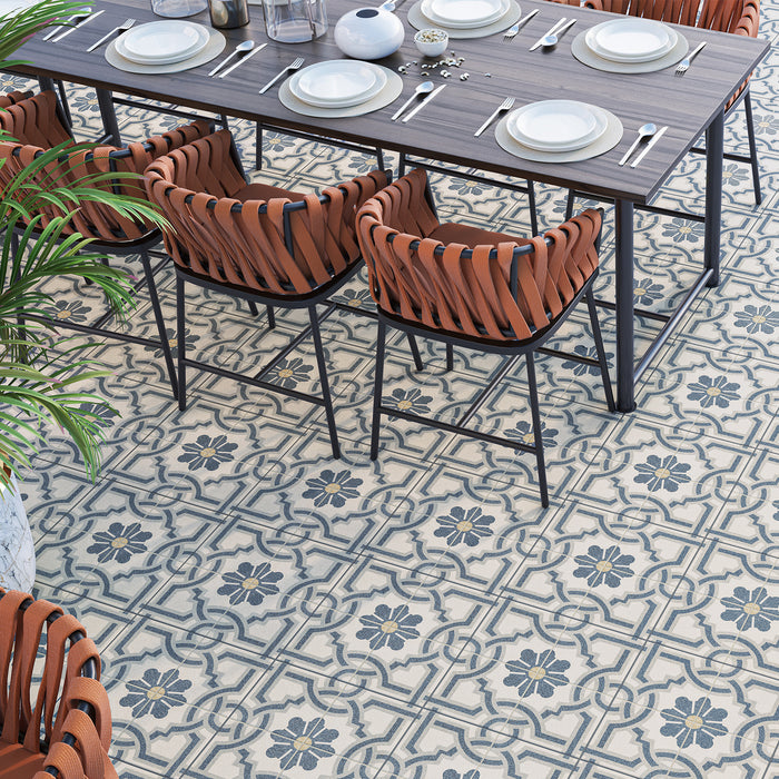 Piso Glitz Blue Modelo ZGL4, cerámico 37 x 37 cm