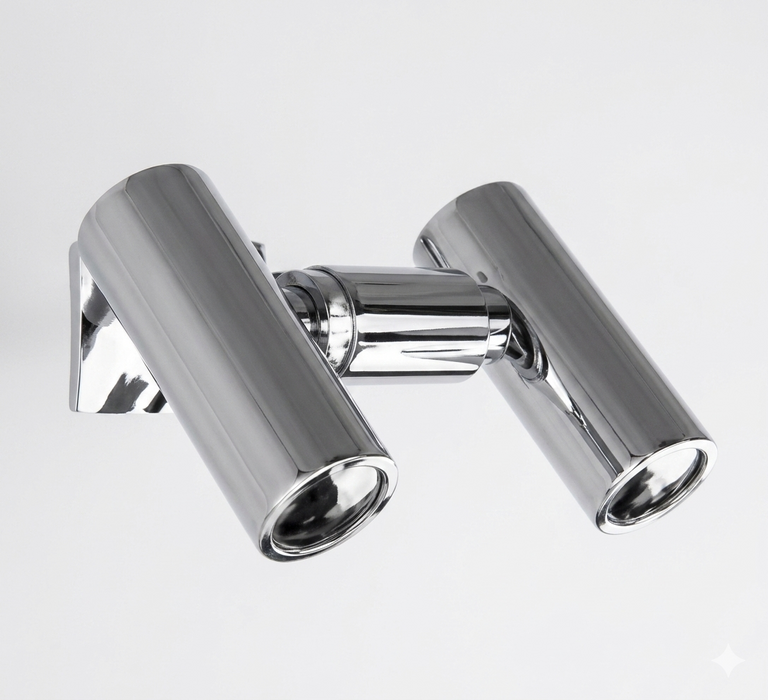Regadera Helvex H-104-S Doble con Nudos Móviles Cromo