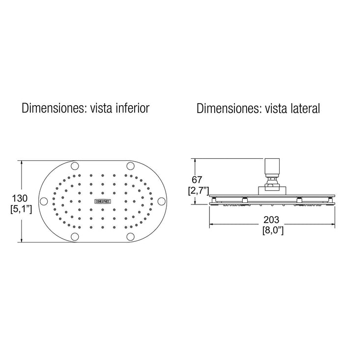 Regadera Helvex H-3005-S Premier Plato Ancho Satinado
