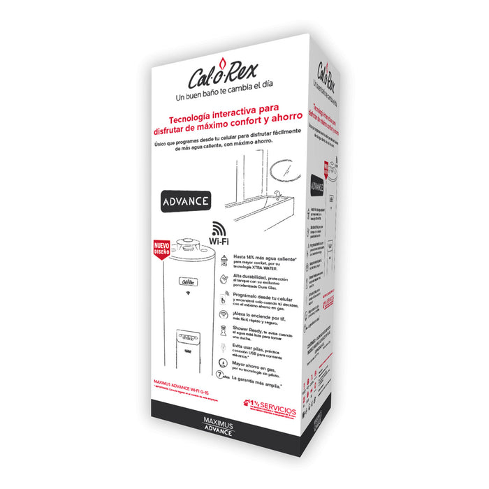 Calorex Boiler Calentador de Agua De Deposito Para 1 ½ Servicio Maximus Advance WI-Fi G-15