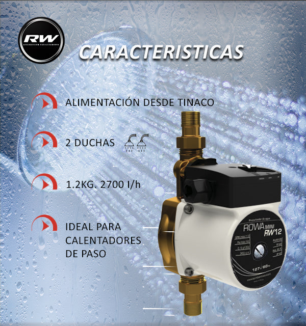 Bombas Rowa Rowa Bomba Presurizadora de Agua Mini Rw 12 — Grupo SAR