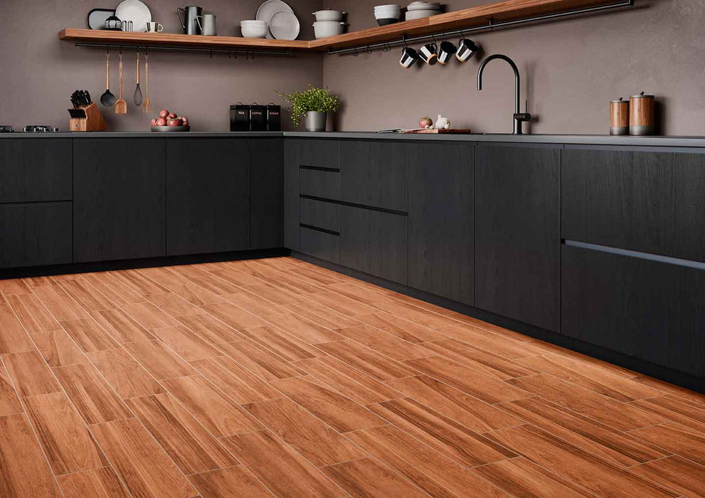 Piso Nativa Cherry, cerámico 18 x 60 cm
