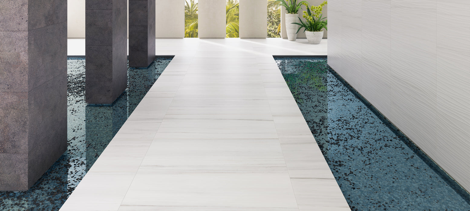 Piso Vento White Waves Modelo GVN1, 45 x 90 cm