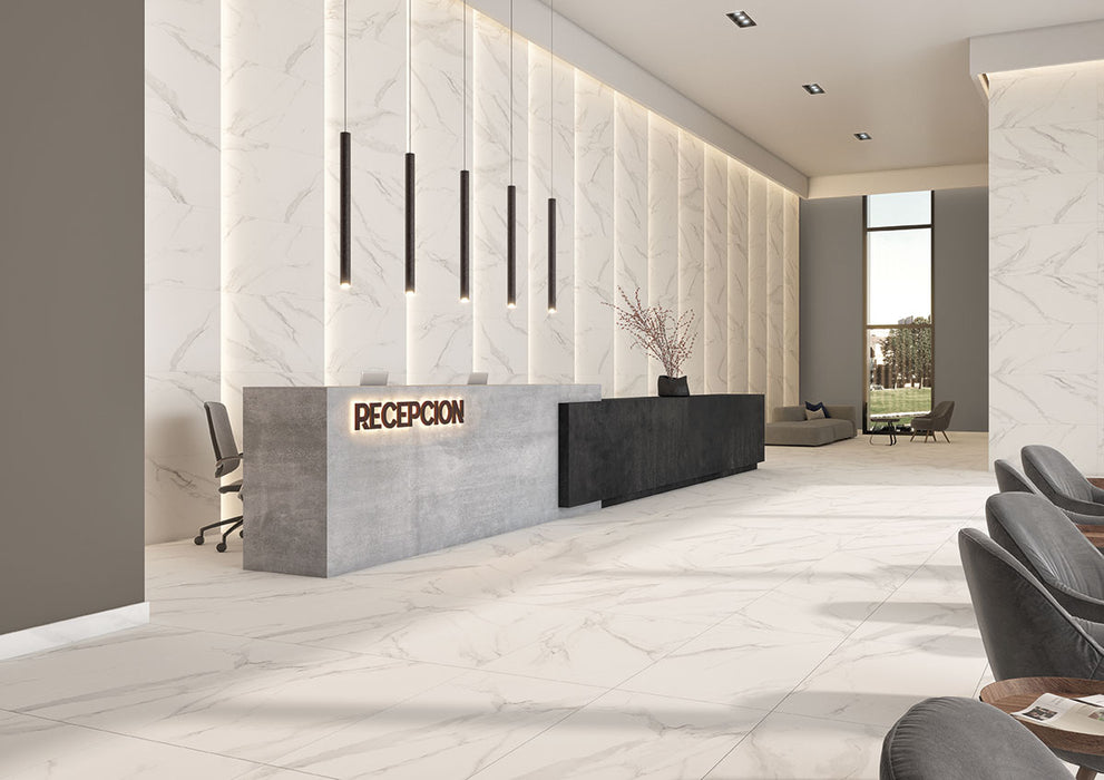 Piso Marmara BR Blanco rectificado, cerámico 50 x 100 cm