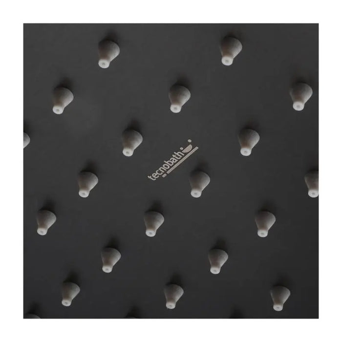 Regadera Tecnobath Cuadrada Con Brazo Tb42.902gm Gun Metal