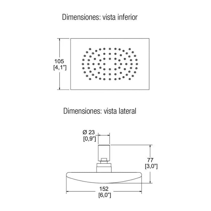 Regadera Helvex de Chorro Fijo H-105 Cromo